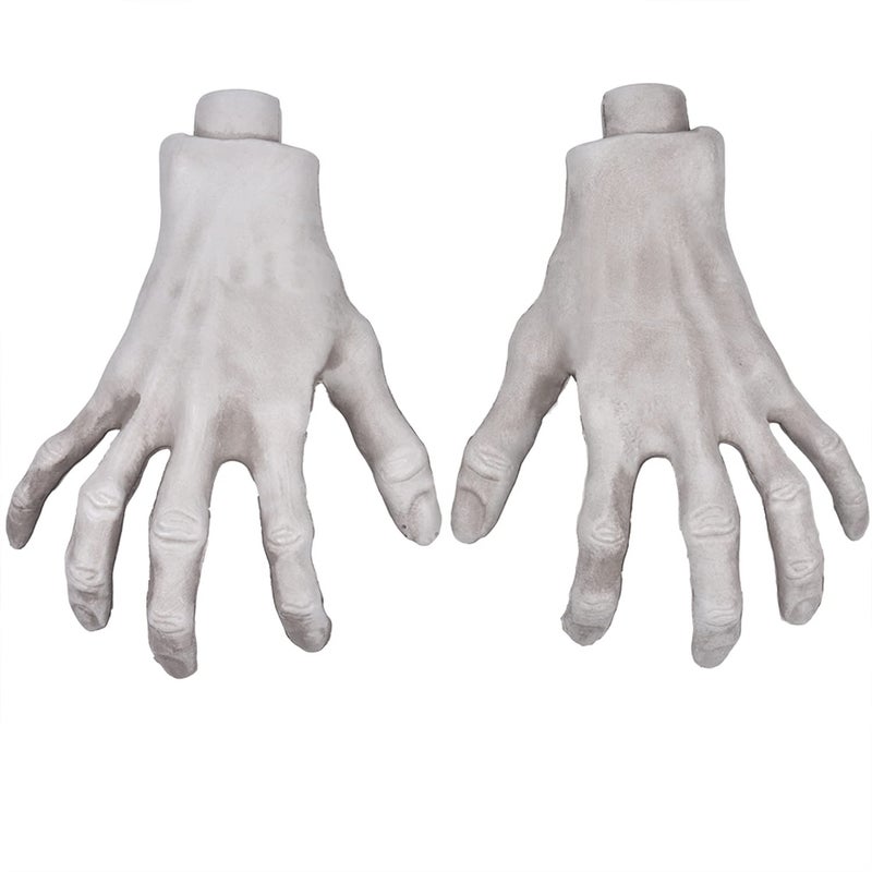 XONOR Halloween Skeleton Hands - 1 Pair Realistic Plastic Skeleton Zombie Hands for Halloween Terror Scary Props Decorations - Image 3
